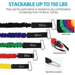 Faixas de resistência Conjunto de faixas de exercício com capa protetora Corda de resistência explosiva para treinamento físico e resistência para melhorar a resistência e a força da velocidade - Image 3