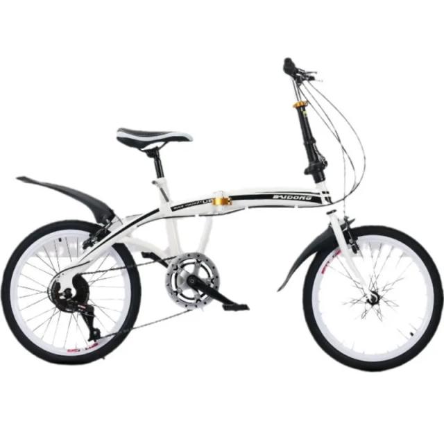 Bicicleta dobrável adulta de 20 polegadas com freio a disco e velocidade variável, ideal para estrada e montanha, 2024