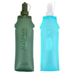 Garrafa de água macia dobrável com tampa, leve, bolsa de água dobrável para esportes ao ar livre, 250ml 500ml - Image 2