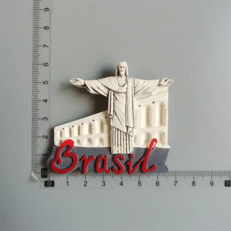 Brasil Ímãs de Geladeira Adesivos, Resina 3D, Geladeira Magnética, Decoração para o Lar, Artesanato Presente, Balneário Brasil - Image 1