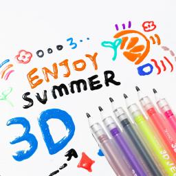3D Ink Gel Pen Set, 1mm Thick Dot Ink Pen, Várias Tintas Coloridas para Jornal, Letras, Pintura Artística, DIY Colori, 12Pcs - Image 1