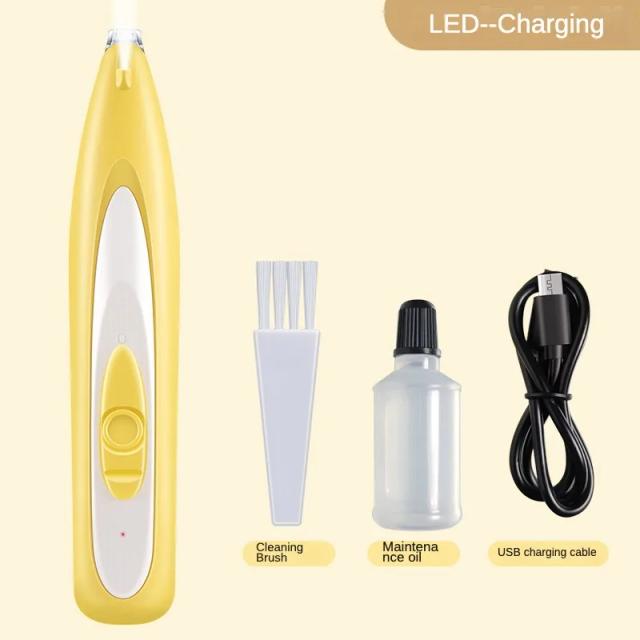 Aparador Elétrico USB para Pets: Corte de Cabelos, Pés e Orelhas com Ferramenta Especial de Beleza