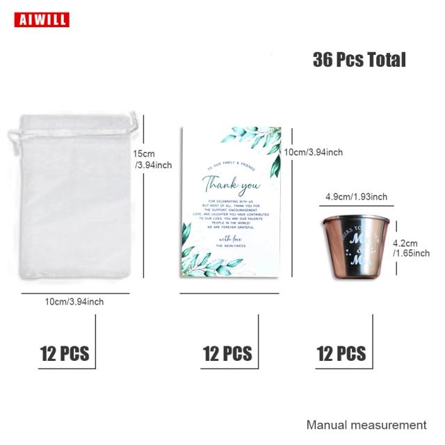 Conjunto de Presentes para Casamento: 12 Canecas, 12 Cartões de Agradecimento e 12 Sacos de Organza para Festa Oktoberfest