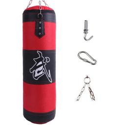 Saco de areia de boxe durável saco de boxe pesado com corrente de metal gancho mosquetão treinamento de fitness gancho chute luta karate taekwondo - Image 1