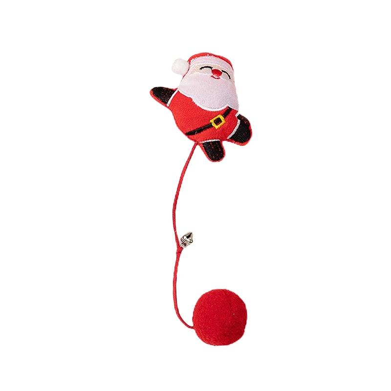 Brinquedo do gato do luxuoso do Natal com sino, Bastões interativos do animal de estimação, Tease bonito, Santa dos desenhos animados, Decoração da árvore do Natal, Ano novo - Image 1