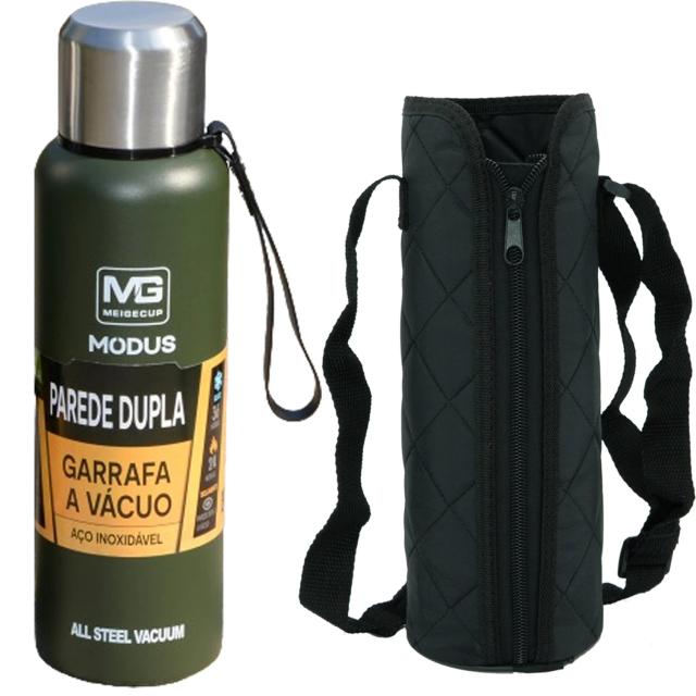 Copo Isolado a Vácuo Portátil com Garrafa Térmica de Aço Inoxidável de 1000/1500ml e Corda