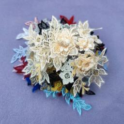 Laço colorido do bordado 3d para o vestido de casamento, acessórios da decoração, estilos populares os mais atrasados, diy, 2021, 1pair - Image 6