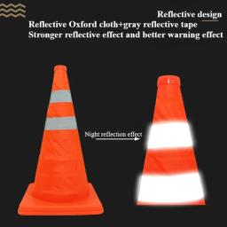 Cones laranja reflexivos dobráveis da segurança do tráfego 30/45/70cm cone de advertência multiuso do carro para a prática de condução do estacionamento do acidente - Image 4