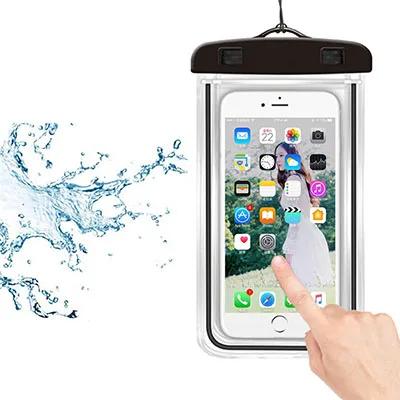 Bolsa Impermeável para Telefone - Saco de Natação e Mergulho Seco para Esportes Aquáticos, Piscina e Esqui, 6""