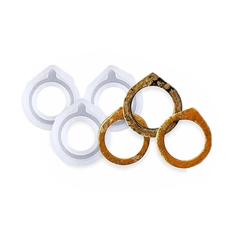 3 pçs resina anel moldes moldes silicone para fazer anéis diy brincos colar pingente artesanato orelhas gato diamante 8 forma - Image 1