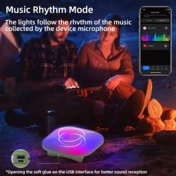 Lanterna de acampamento recarregável inteligente LED, controle Bluetooth por Tuya App, música Sync, RGB, iluminação de tenda ao ar livre, 13500mAh, 80W - Image 4