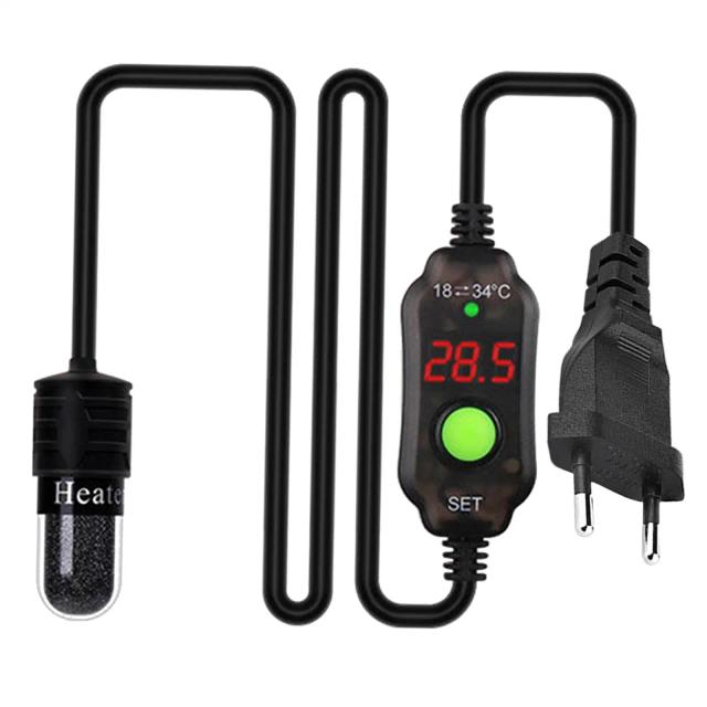 Aquecedor Submersível para Aquários com Termostato Digital e Controle de Temperatura para Peixes e Tartarugas