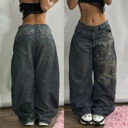 Americano nova moda cor sólida lavado baggy jeans y2k streetwear vintage moda coringa homens e mulheres cintura alta calças de perna larga - Image 5
