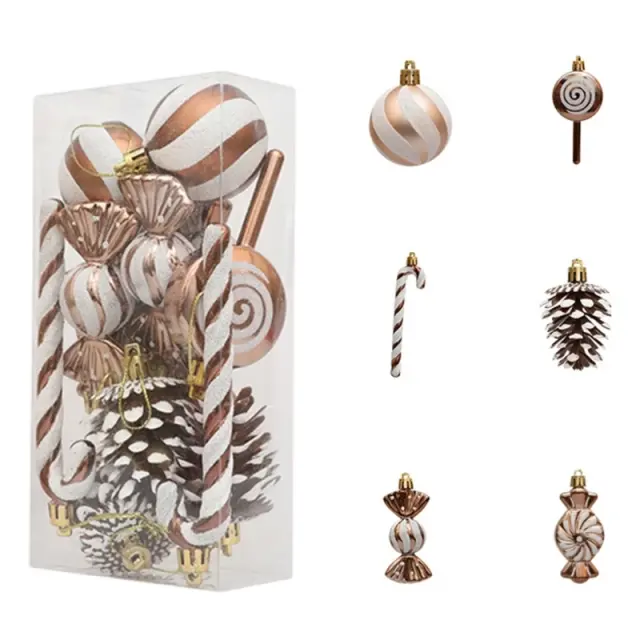 Conjunto de Bugigangas Personalizadas em Vários Tamanhos para Decoração de Árvore e Suspensão