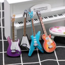 Guitarra Elétrica Miniatura para Mini Music Room, Bonecas De Madeira, Instrumento Musical, Modelo Do Brinquedo - Image 5