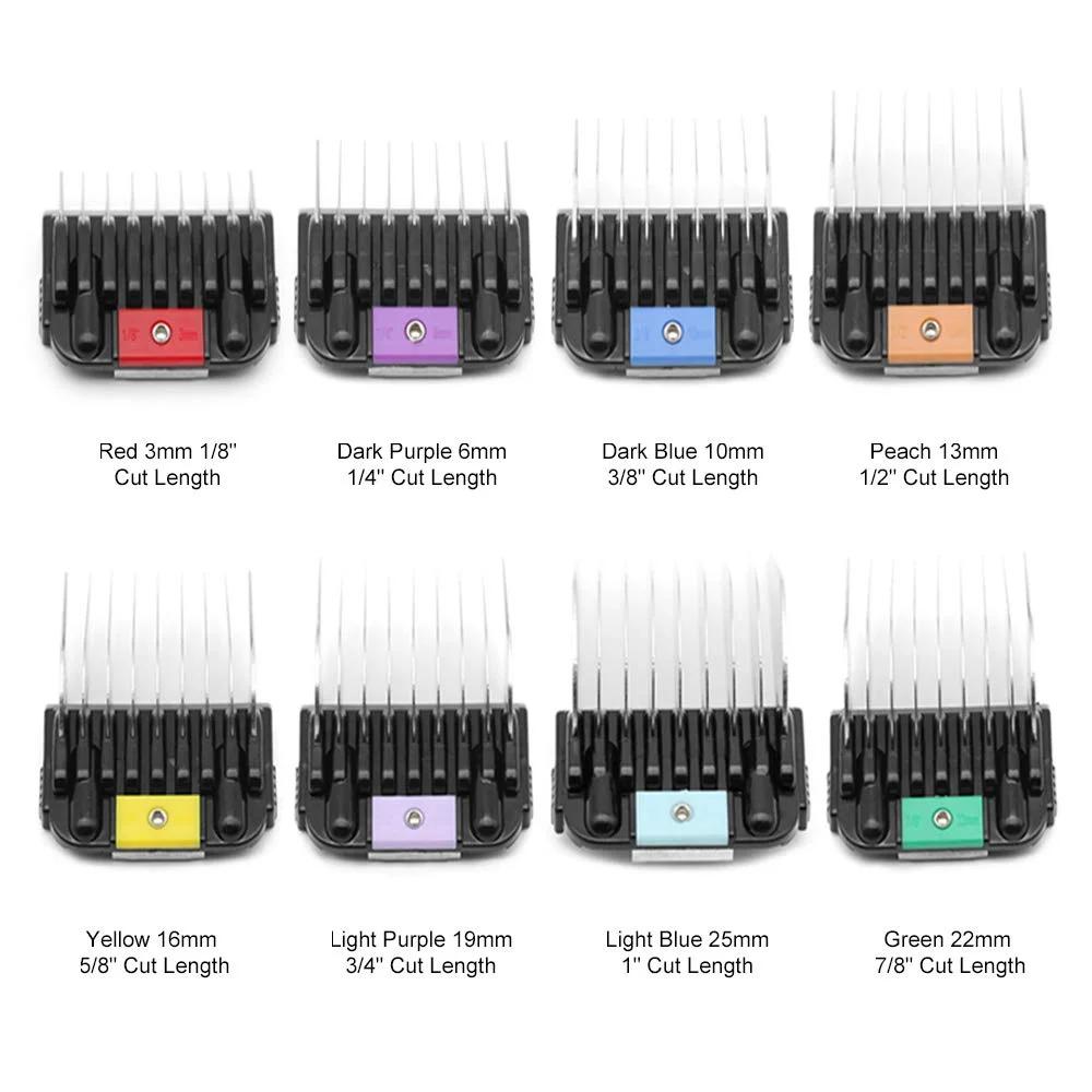 Aço inoxidável Animal Comb Attachment Set, adaptadores de faca, Limit Comb para Pet Grooming, adequado para o tipo A5, 8 pcs - Image 1