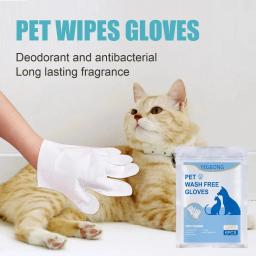 Luvas de Limpeza Descartáveis para Animais de Estimação, Sem Lavagem, Cães e Gatos, SPA, Suprimentos de Banho, Massagem, Tecido Não Tecido, Sem Lavagem, Toalhetes Macios para os Olhos, 6PCs - Image 1