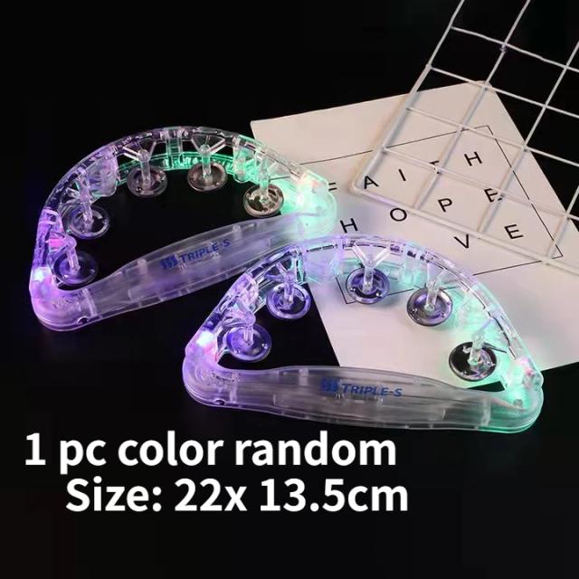Pandeiro de LED Portátil com Luzes Coloridas para Festas e Atmosfera Musical