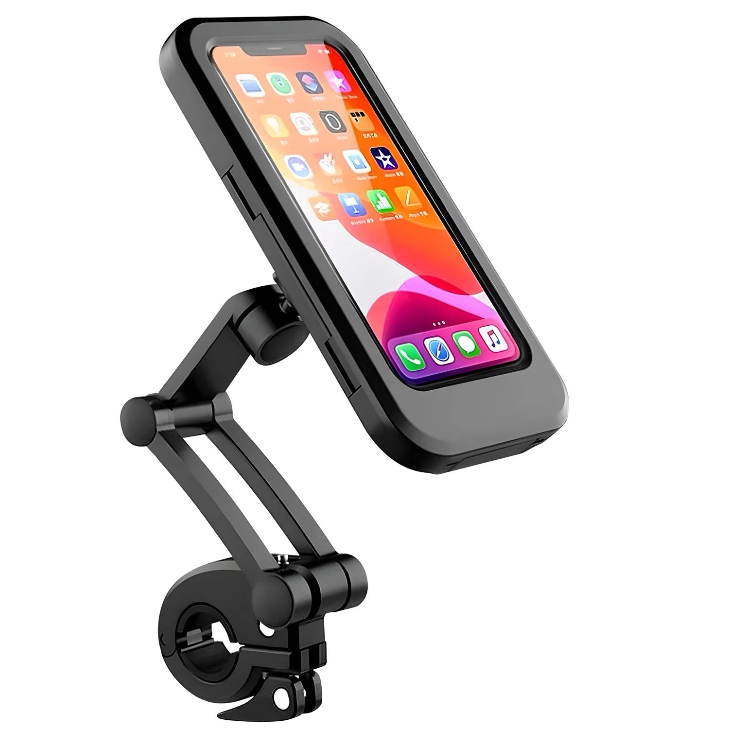 Suporte do telefone móvel da bicicleta impermeável ajustável, montagem universal da bicicleta, guiador da motocicleta, apoio do telefone celular, caixa do suporte - Image 1