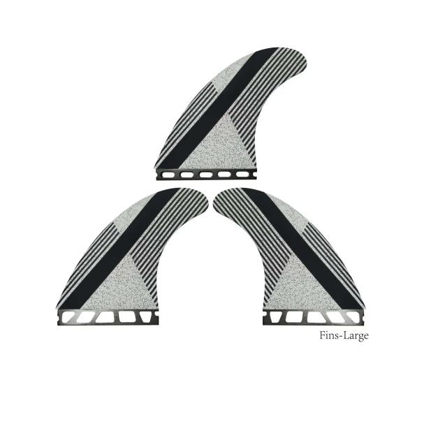 Acessórios de Praia: Conjunto de 3 Barbatanas de Surf FCS 2 em Preto e Branco, Tamanho M