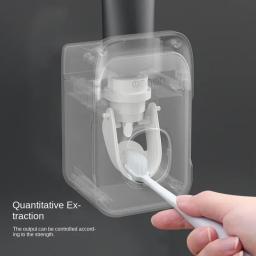 Espremedor automático de dispensador de pasta de dente, de alta qualidade, com suporte de escova de dentes, montagem na parede, conjuntos de acessórios de banheiro - Image 3