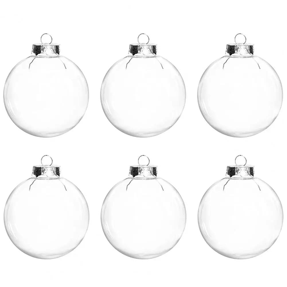 Bolas plásticas fillable transparentes do Natal, pendente pendurado, Shatterproof, DIY, Xmas - Image 1