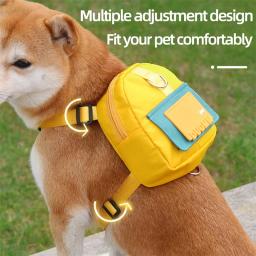 Grande Capacidade Multifuncional Pet Snack Saco de Armazenamento com Trela, Ajustável Arnês Mochila, Adequado para Viagens, Caminhada, Cães - Image 3