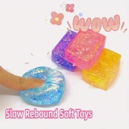 Colorido lento rebote cubo de gelo squeeze brinquedo seguro plástico alívio do estresse fidget durável portátil sensorial jogo foco ajuda crianças presente - Image 2