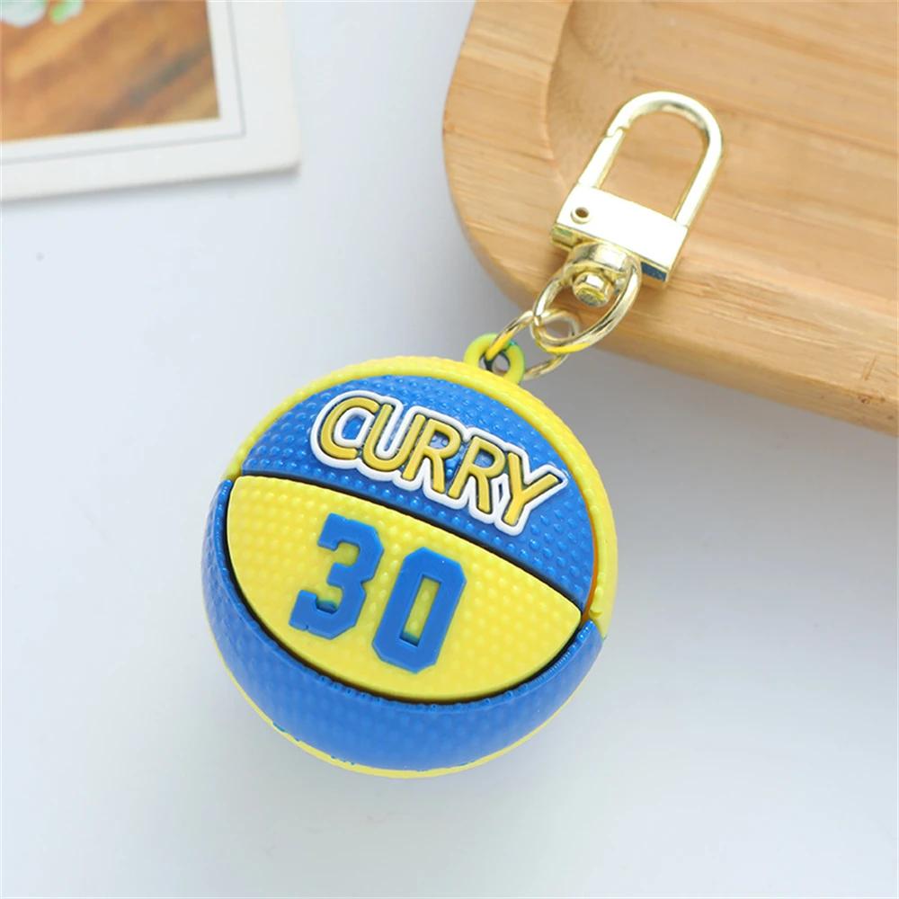 Estrela de basquete nome pingente chaveiros jogo bola lembrança chaveiros saco esporte fã chaveiro boa sorte para homens feminino acessórios - Image 1