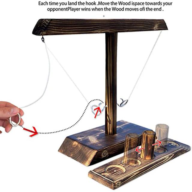 Jogo de Tabuleiro Interativo: Anel de Madeira para Bebidas - Diversão Artesanal em Festas e Bares
