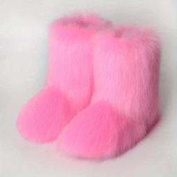 Y2K Botas fofas de cano médio inverno moda feminina botas de neve sapatos de algodão quente - Image 2