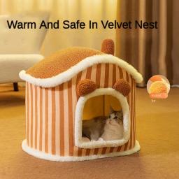 Casa para cães removível e lavável, artigos para animais para cães de pequeno e médio porte, casa para gatos, todas as estações - Image 1