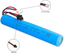 Bateria de íon-lítio 7.4v 2000mah para bola de água elétrica, pistola pneumática automática/bola de gel blaster brinquedos arma elétrica splatter bola - Image 3