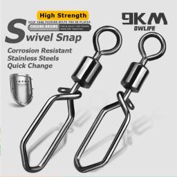 Giratórios de pesca snap 25 ~ 100 pçs gancho snap aço inoxidável barril de rolamento de pesca giratória isca de pesca conector bloqueio snap - Image 1