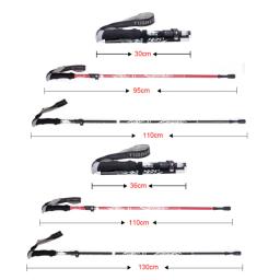 Ultraleve Folding Trekking Pole, liga de alumínio, Anti Shock Alpenstock, bengala de neve, escalada ao ar livre, vara de caminhada - Image 5