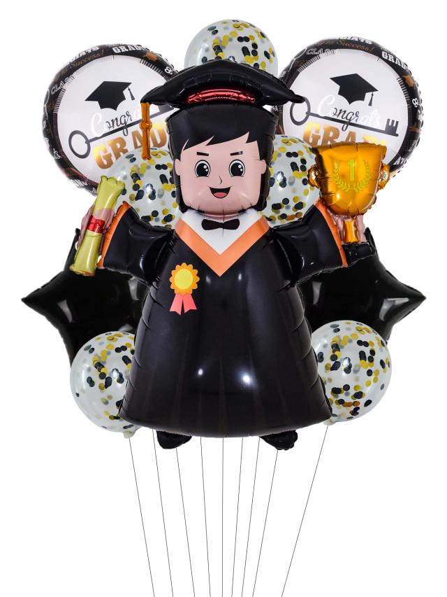 10 pçs balões de folha médico transparente confetes balão de látex parabéns conjunto de balões de formatura decorações de festa de formatura