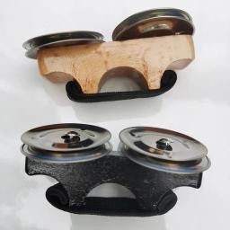 Sino de dedo de percussão, sino de mão, abanador, castanholas, chocalhos, sino de dedo para cajon, tambor de mão, pandeiro, jingles de aço, peça portátil - Image 5