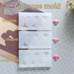 Gato/cachorro simulado nariz molde de silicone resina argila diy triângulo nariz lã feltro poke legarfield gato nariz acessórios molde - Image 2