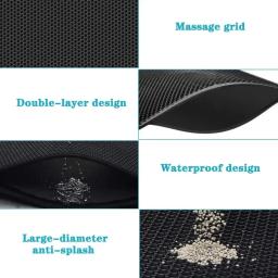 Impermeável Double Layer Pet Litter Mat, Cat Litter Box, Pet WC, Antiderrapante, Areia, Lavável, Limpo, 90x60cm - Image 3