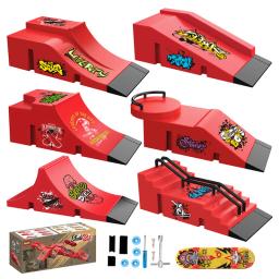 Ponta do dedo skate crianças brinquedos dedo esportes campo treinamento adereços parque rampa trilhos inclinação modelo dedo skate jogos - Image 1