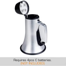 Alto-falante PA megafone com sirene embutida, bullhorn PA compacto, gravador de voz prata, abridor de garrafas, 25 W - Image 2
