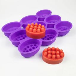 3/2/1 Furos Silicone Soap Moldes 3D Massagem Terapêutica Bar Fazendo Resina Artesanato Ferramentas de Cozimento Ferramentas Mold DIY Forma Oval Oil Soaps - Image 2