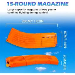 1/3 pçs laranja 15 dardos curvo revista substituição banana curvado clipe de recarga rápida compatível para nerf elite dardos arma de brinquedo - Image 3