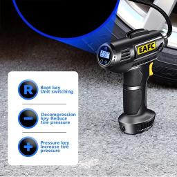 Bomba de ar portátil do carro com luz LED, Inflator Digital para motocicletas, bicicleta, barco, compressor, 12V - Image 3