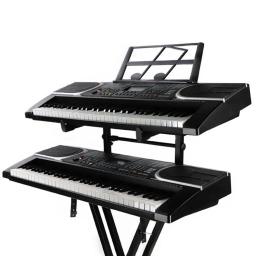 Suporte Ajustável para Piano Suporte Universal de Metal de 2 Camadas para Piano Suporte de Teclado Resistente para Instrumento Musical Suporte de Suporte de Acessórios - Image 2