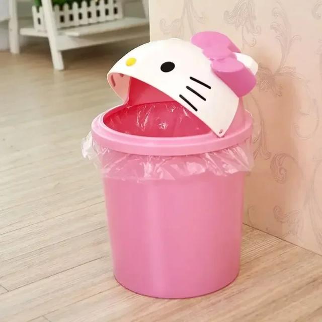 Lixeira Kawaii Hello Kitty para Sala de Estar e Quarto - Prática e Estilizada