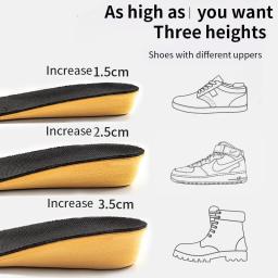 Palmilhas Invisíveis para Aumentar a Altura para Homens e Mulheres, Almofada de Sapatos Amarelos, Absorção de Choque Respirável, Almofada para Cuidados com os Pés, 1,5-3,5 cm - Image 2