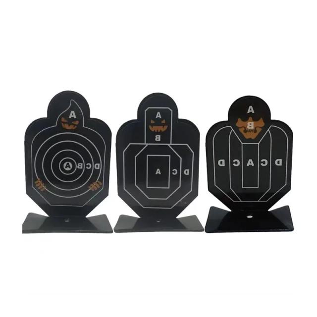 Conjunto de 3 Alvos de Metal para Treinamento em Paintball e Tiro com Estilingue - Praticidade e Resistência em Aço