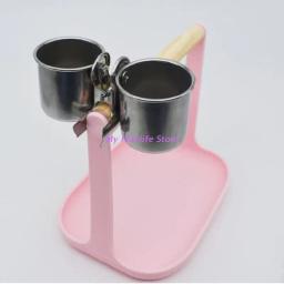 Pássaro alimentador copos comida água alimentação pássaro copos dobro com clipe de aço inoxidável papagaio gaiola suporte suprimentos pássaro - Image 4