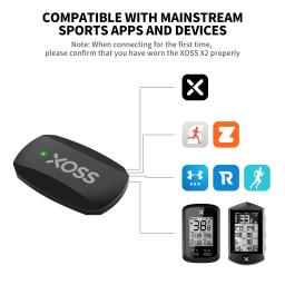 Monitor de Freqüência Cardíaca com Correia de Peito para Ciclismo, Corrida, Caminhadas, Bluetooth, ANT Plus, Sem Fio, Saúde, Fitness, Sensor de Bicicleta Inteligente, X2 - Image 3